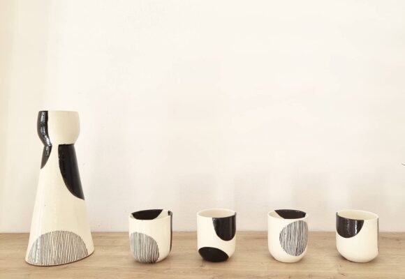 Carafe et verres en céramique NOA